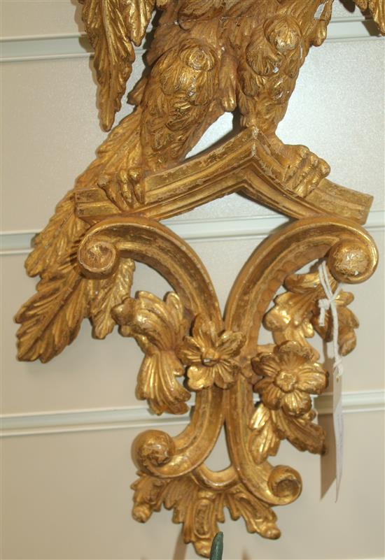 A pair of 19th century carved giltwood wall brackets, 17in.